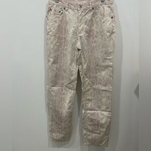 Liz Claiborne Jean Size 8P Multicolor Snakeskin Print Ankle Length Pant 5 Pocket